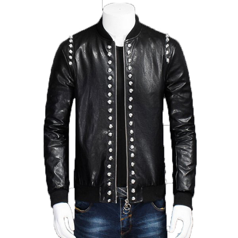 Biker Jacket - Men Real Lambskin Motorcycle Leather Biker Jacket KM585 - Koza Leathers