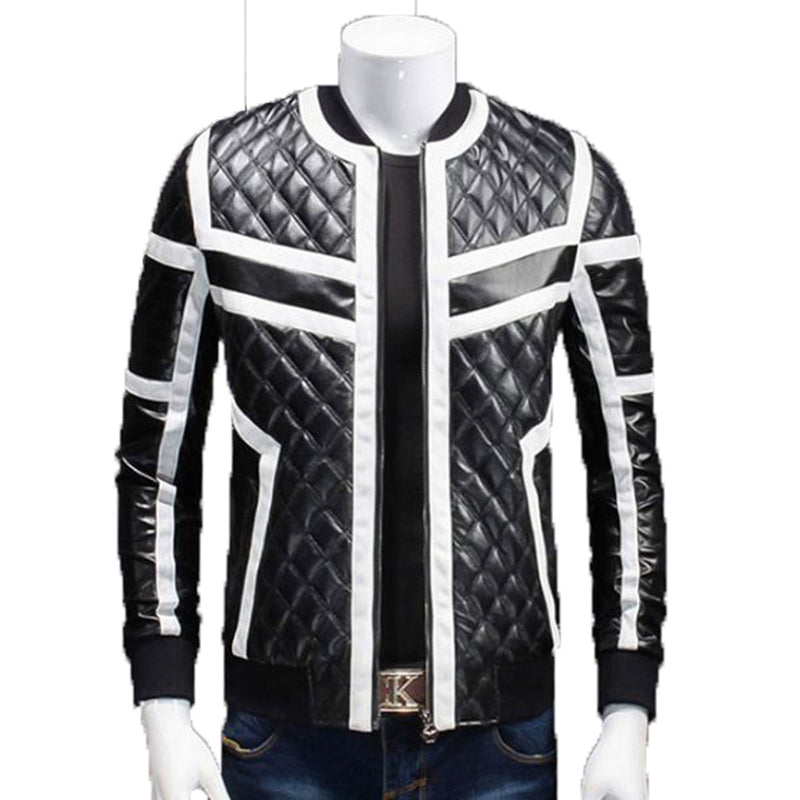 Biker Jacket - Men Real Lambskin Motorcycle Leather Biker Jacket KM589 - Koza Leathers