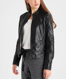 Koza Leathers Women's Real Lambskin Leather Bomber Jacket KW206