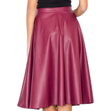 Knee Length Skirt - Women Real Lambskin Leather Knee Length Skirt WS152 - Koza Leathers