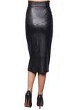 Knee Length Skirt - Women Real Lambskin Leather Slim Fit Skirt WS059 - Koza Leathers