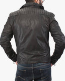 Biker Jacket - Men Real Lambskin Motorcycle Leather Biker Jacket KM397 - Koza Leathers