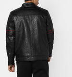 Biker Jacket - Men Real Lambskin Motorcycle Leather Biker Jacket KM618 - Koza Leathers