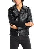 Biker Jacket - Men Real Lambskin Motorcycle Leather Biker Jacket KM594 - Koza Leathers