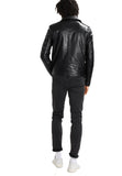 Biker Jacket - Men Real Lambskin Motorcycle Leather Biker Jacket KM594 - Koza Leathers