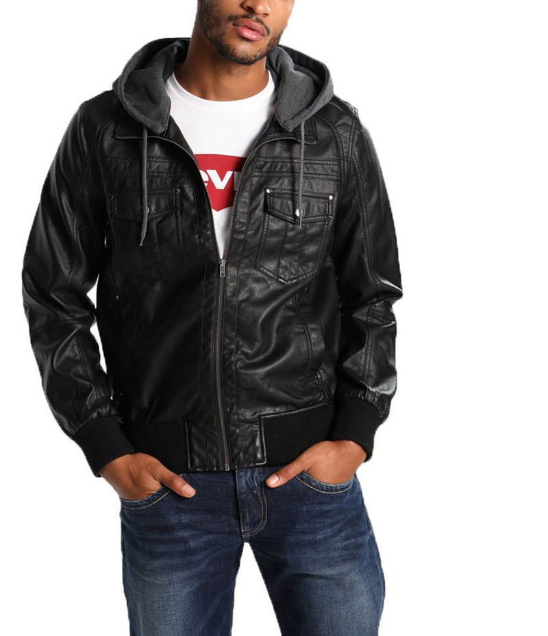 Biker Jacket - Men Real Lambskin Motorcycle Leather Biker Jacket KM596 - Koza Leathers