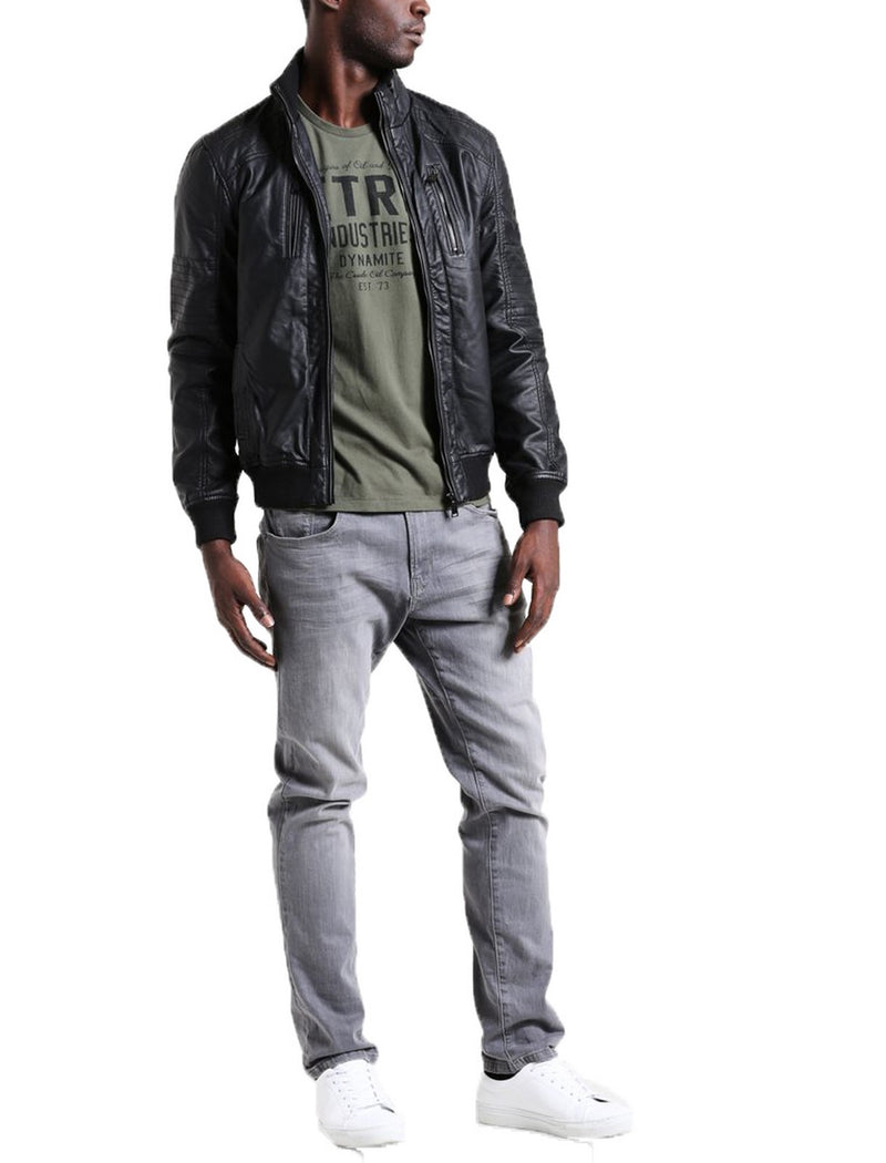 Biker Jacket - Men Real Lambskin Motorcycle Leather Biker Jacket KM597 - Koza Leathers