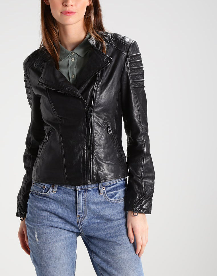 Biker / Motorcycle Jacket - Women Real Lambskin Leather Biker Jacket KW207 - Koza Leathers