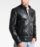 Biker Jacket - Men Real Lambskin Motorcycle Leather Biker Jacket KM250 - Koza Leathers