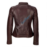 Biker / Motorcycle Jacket - Women Real Lambskin Leather Biker Jacket KW175 - Koza Leathers