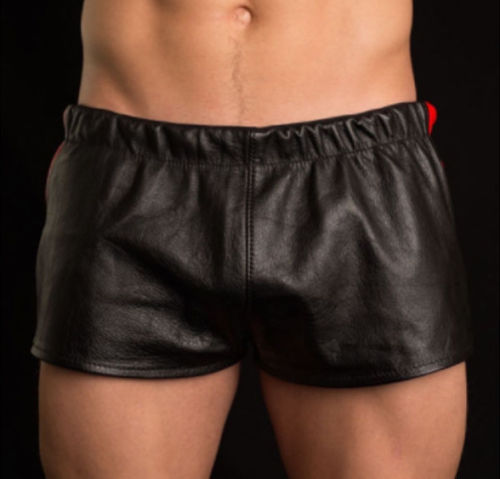 Koza Leathers Men's Real Lambskin Leather Boxer Shorts MS034