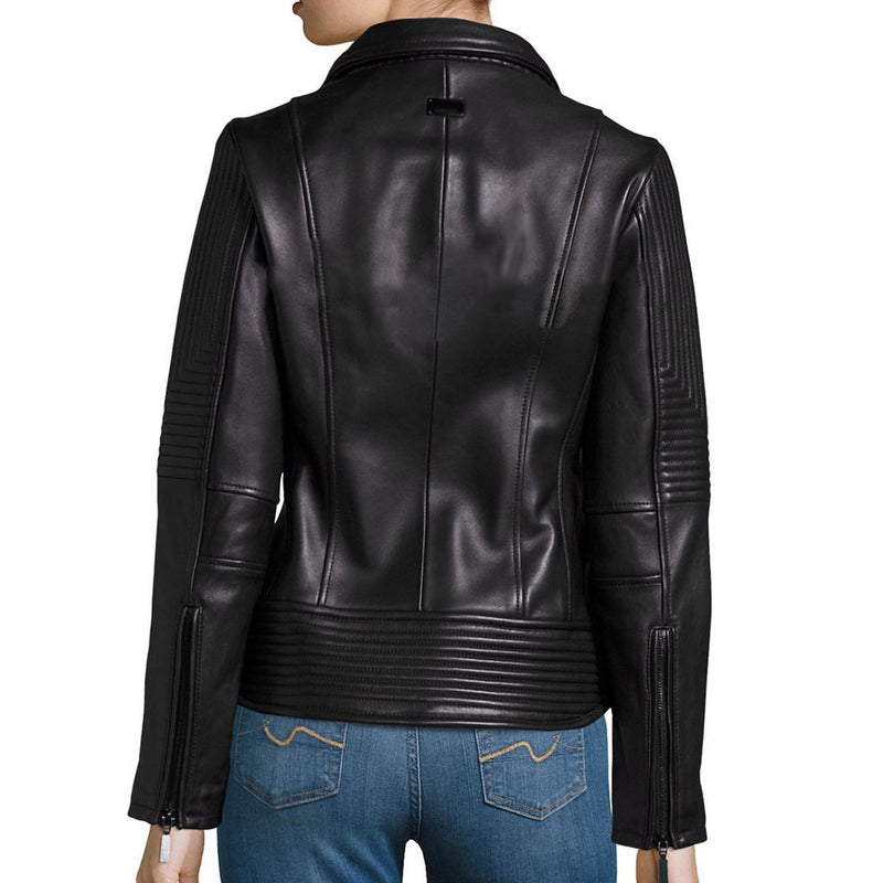 Biker / Motorcycle Jacket - Women Real Lambskin Leather Biker Jacket KW461 - Koza Leathers