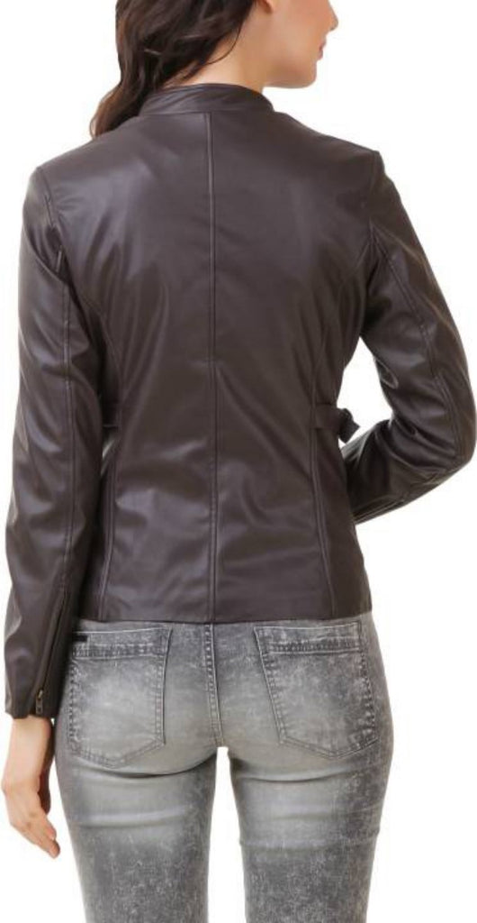 Biker / Motorcycle Jacket - Women Real Lambskin Leather Biker Jacket KW392 - Koza Leathers
