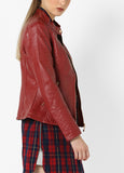 Biker / Motorcycle Jacket - Women Real Lambskin Leather Biker Jacket KW575 - Koza Leathers
