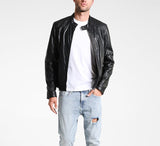 Biker Jacket - Men Real Lambskin Motorcycle Leather Biker Jacket KM250 - Koza Leathers