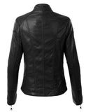 Biker / Motorcycle Jacket - Women Real Lambskin Leather Biker Jacket KW298 - Koza Leathers