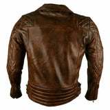 Koza Leathers Men's Genuine Lambskin Leather Vintage Motorcycle Jacket VJ006