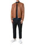 Biker Jacket - Men Real Lambskin Motorcycle Leather Biker Jacket KM376 - Koza Leathers