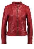 Biker / Motorcycle Jacket - Women Real Lambskin Leather Biker Jacket KW208 - Koza Leathers