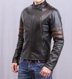 Men Real Lambskin Leather Jacket KM014