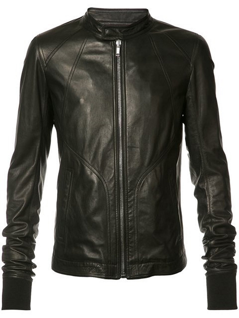 Biker Jacket - Men Real Lambskin Motorcycle Leather Biker Jacket KM377 - Koza Leathers