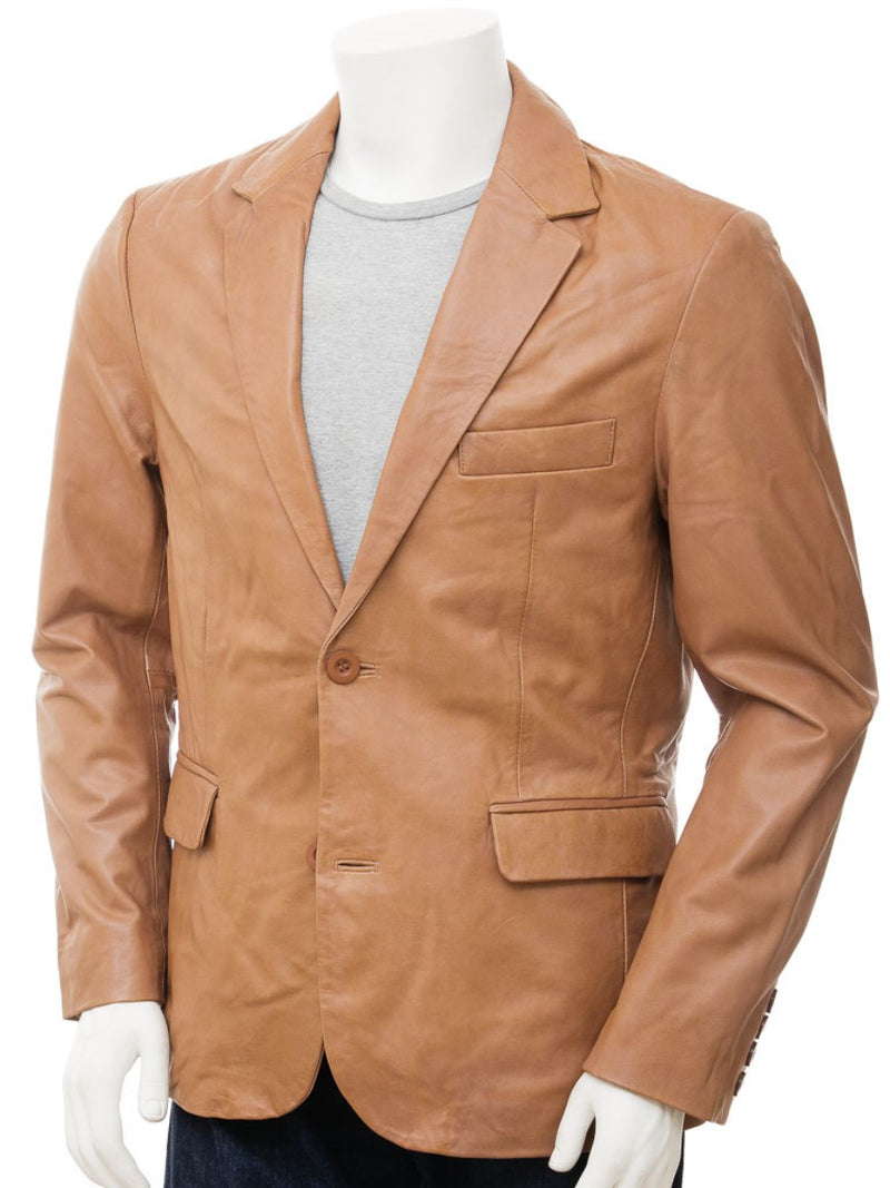 Koza Leathers Men's Real Lambskin Leather Blazer KB112