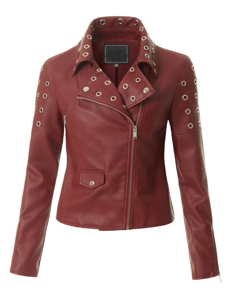 Biker / Motorcycle Jacket - Women Real Lambskin Leather Biker Jacket KW300 - Koza Leathers
