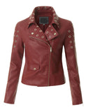 Biker / Motorcycle Jacket - Women Real Lambskin Leather Biker Jacket KW300 - Koza Leathers
