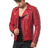 Men Real Lambskin Leather Jacket KM015