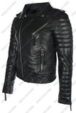 Biker / Motorcycle Jacket - Women Real Lambskin Leather Biker Jacket KW038 - Koza Leathers