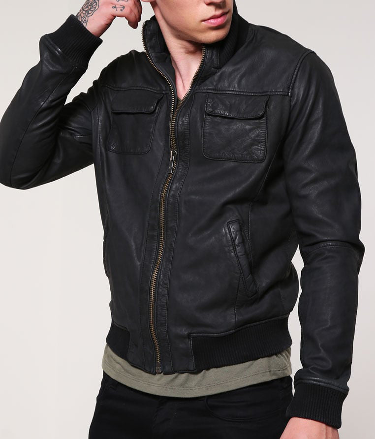 Biker Jacket - Men Real Lambskin Motorcycle Leather Biker Jacket KM253 - Koza Leathers