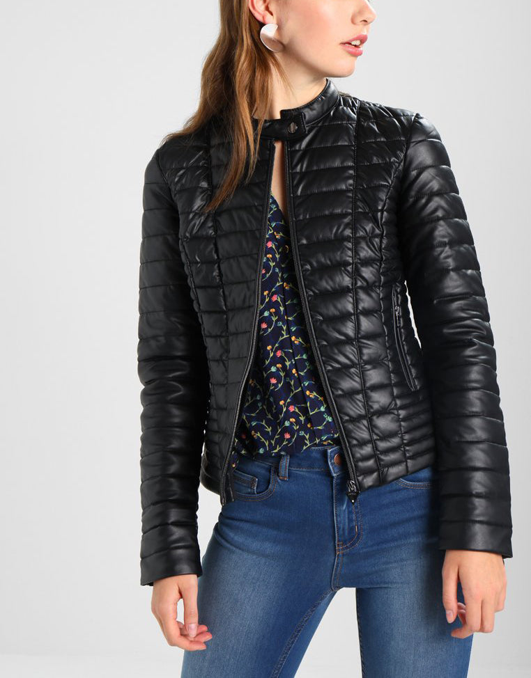 Biker / Motorcycle Jacket - Women Real Lambskin Leather Biker Jacket KW210 - Koza Leathers