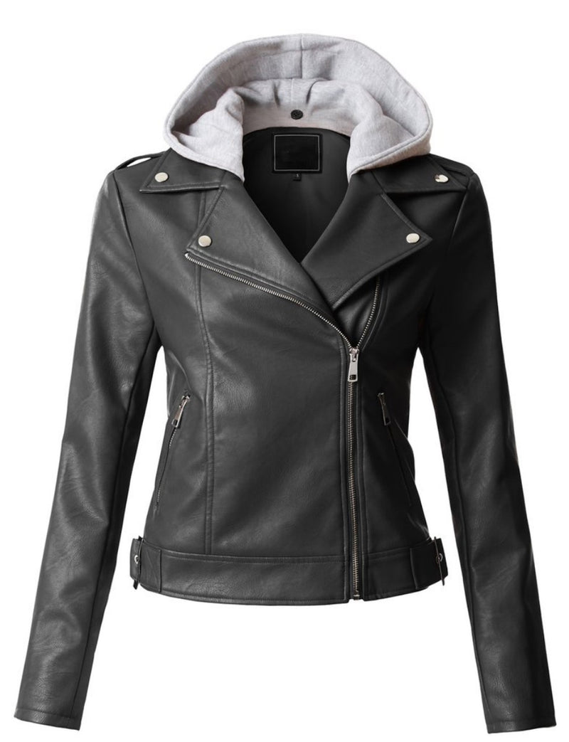 Biker / Motorcycle Jacket - Women Real Lambskin Leather Biker Jacket KW301 - Koza Leathers