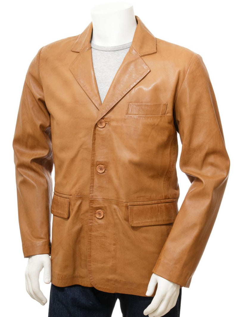 Koza Leathers Men's Real Lambskin Leather Blazer KB113