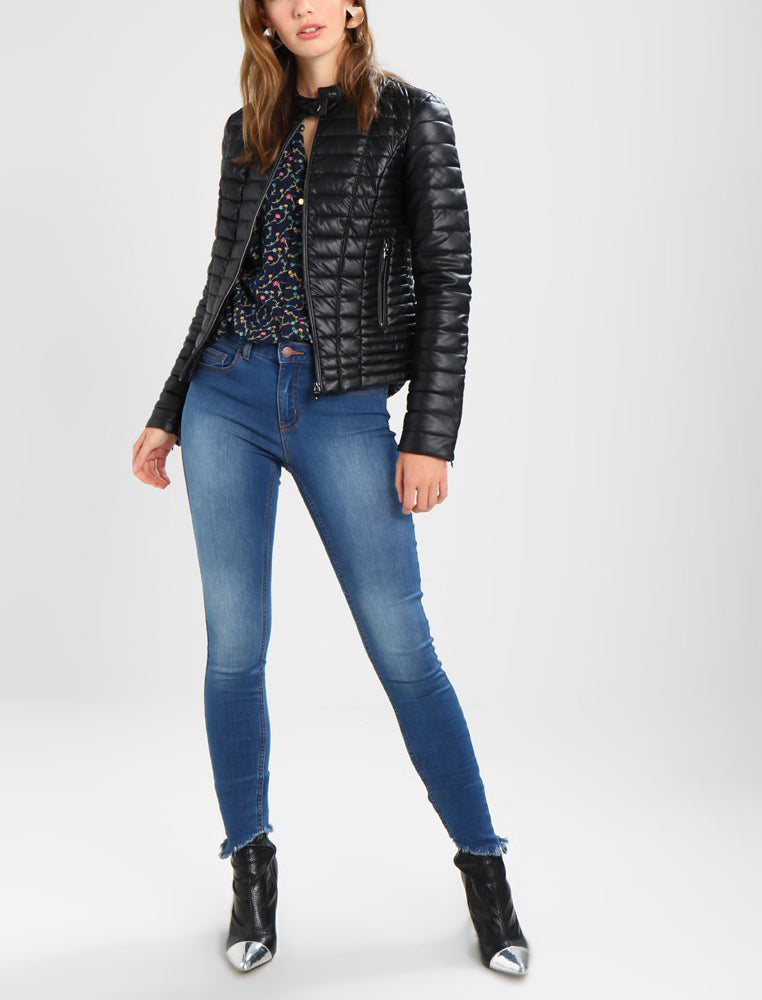 Biker / Motorcycle Jacket - Women Real Lambskin Leather Biker Jacket KW210 - Koza Leathers