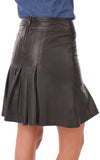 Knee Length Skirt - Women Real Lambskin Leather Slim Fit Skirt WS063 - Koza Leathers