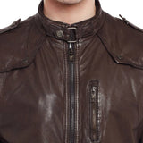 Biker Jacket - Men Real Lambskin Motorcycle Leather Biker Jacket KM401 - Koza Leathers
