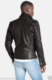 Biker Jacket - Men Real Lambskin Leather Jacket KM024 - Koza Leathers