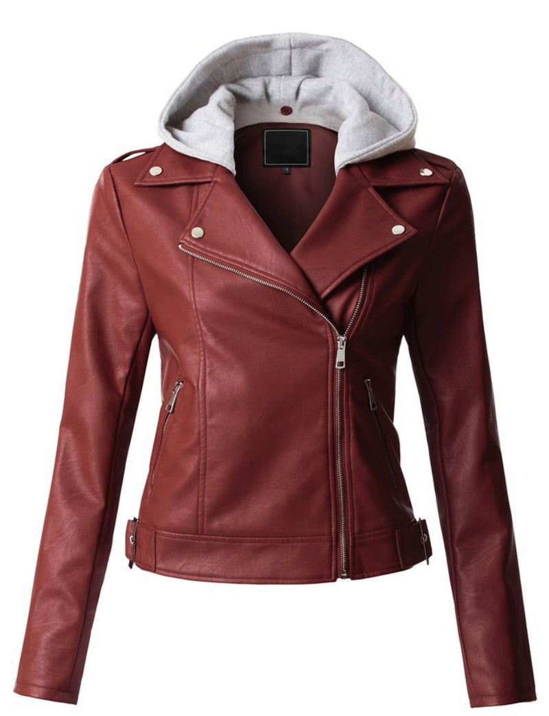 Biker / Motorcycle Jacket - Women Real Lambskin Leather Biker Jacket KW302 - Koza Leathers