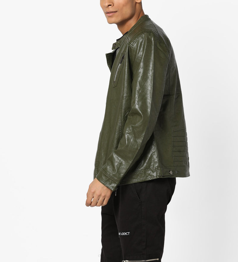 Biker Jacket - Men Real Lambskin Motorcycle Leather Biker Jacket KM623 - Koza Leathers