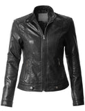 Biker / Motorcycle Jacket - Women Real Lambskin Leather Biker Jacket KW303 - Koza Leathers