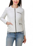 Biker / Motorcycle Jacket - Women Real Lambskin Leather Biker Jacket KW396 - Koza Leathers