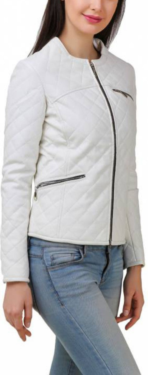 Biker / Motorcycle Jacket - Women Real Lambskin Leather Biker Jacket KW396 - Koza Leathers