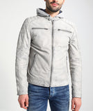 Biker Jacket - Men Real Lambskin Motorcycle Leather Biker Jacket KM255 - Koza Leathers