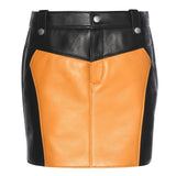 Knee Length Skirt - Women Real Lambskin Leather Mini Skirt WS141 - Koza Leathers