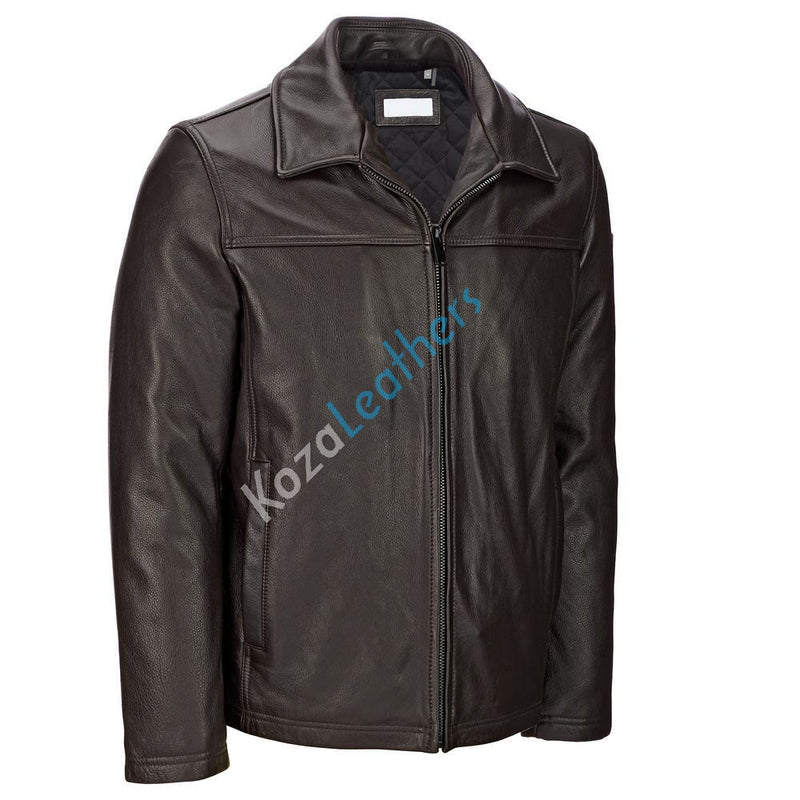Biker Jacket - Men Real Lambskin Motorcycle Leather Biker Jacket KM165 - Koza Leathers