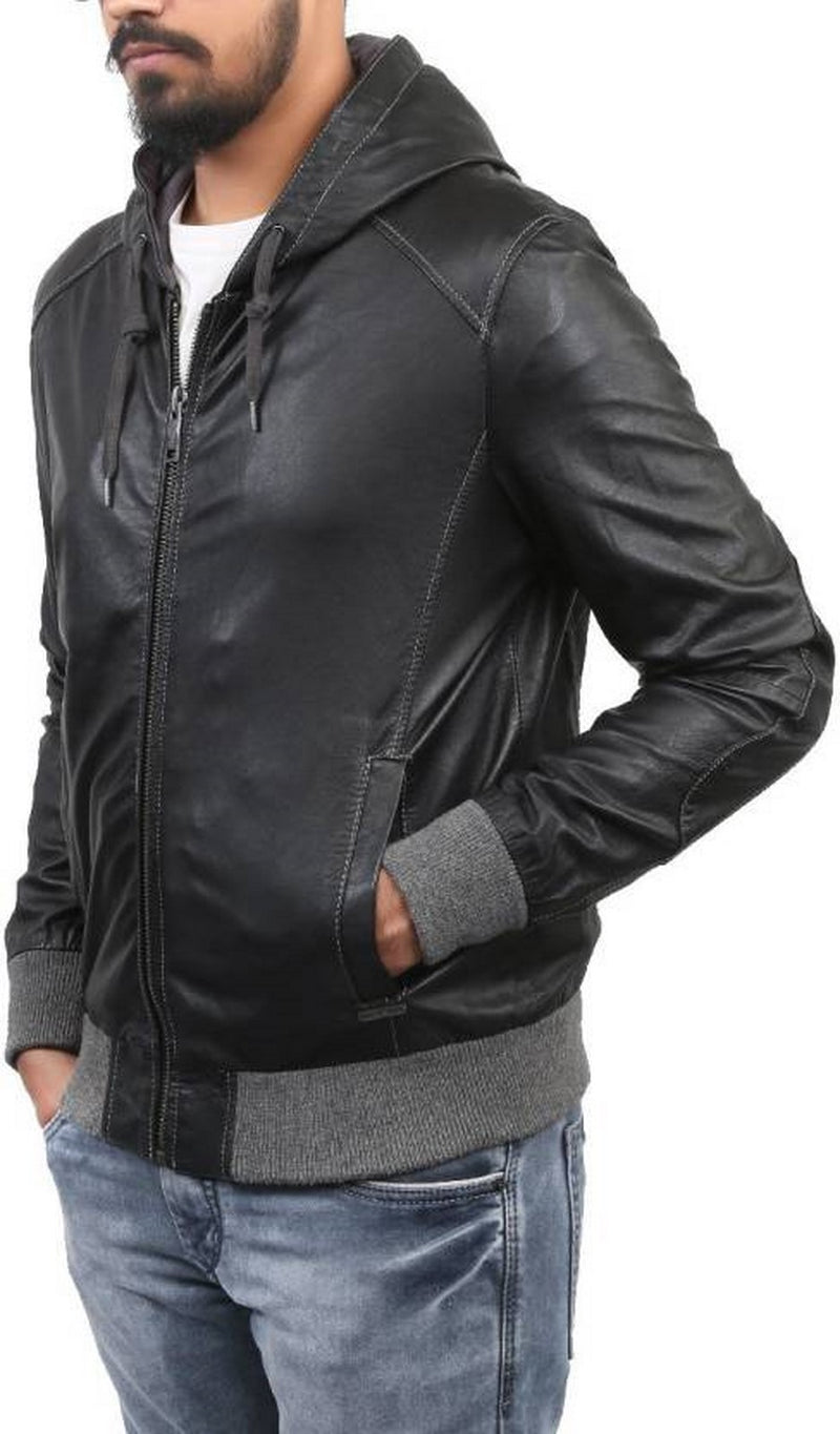 Biker Jacket - Men Real Lambskin Motorcycle Leather Biker Jacket KM404 - Koza Leathers