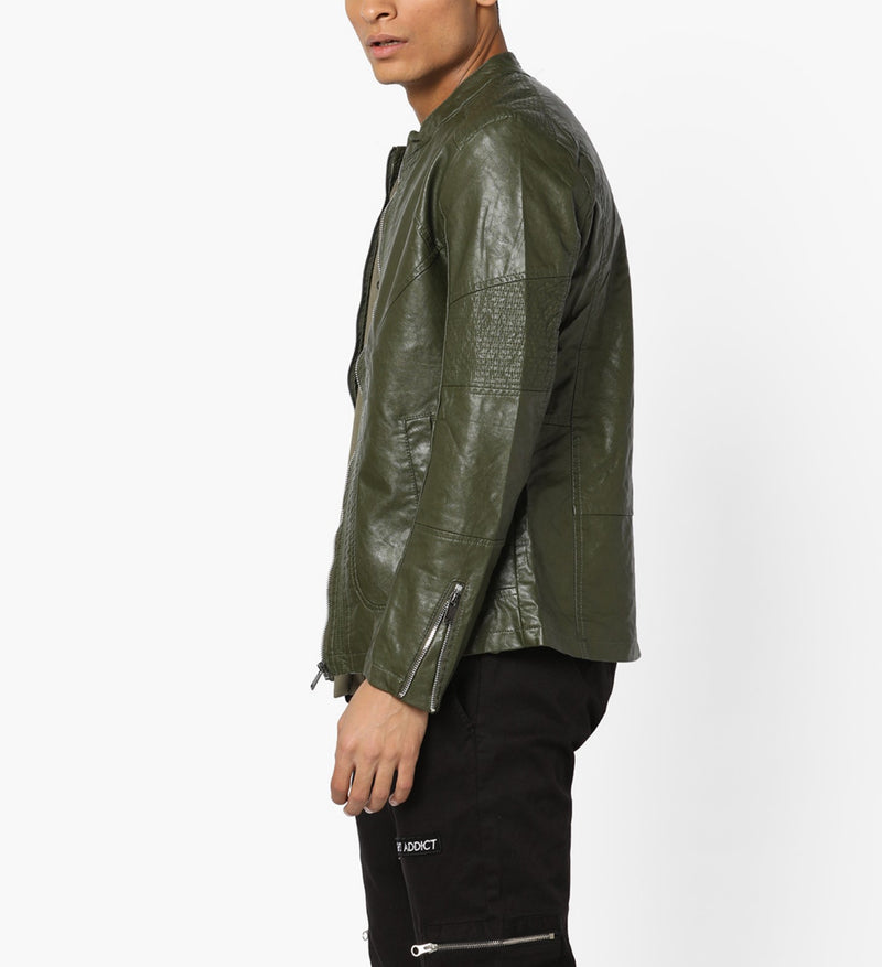 Biker Jacket - Men Real Lambskin Motorcycle Leather Biker Jacket KM625 - Koza Leathers