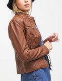 Biker / Motorcycle Jacket - Women Real Lambskin Leather Biker Jacket KW212 - Koza Leathers