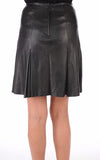Knee Length Skirt - Women Real Lambskin Leather Slim Fit Skirt WS066 - Koza Leathers